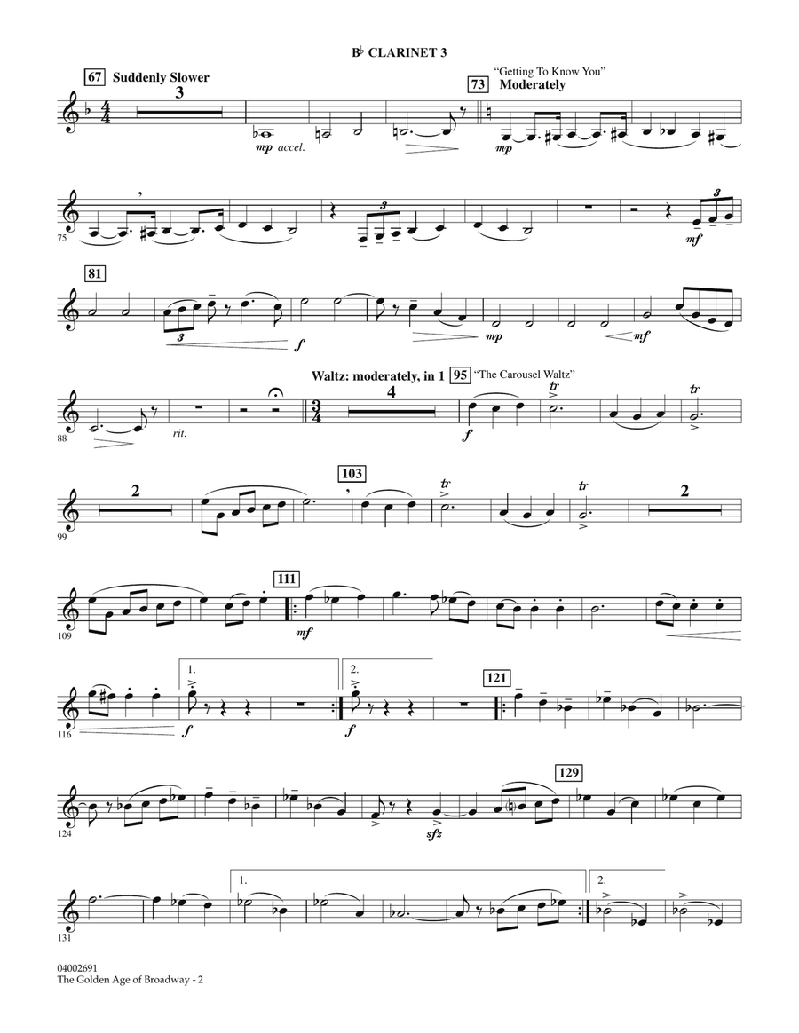 The Golden Age Of Broadway - Bb Clarinet 3 Concert Band scores gallery preview page 2