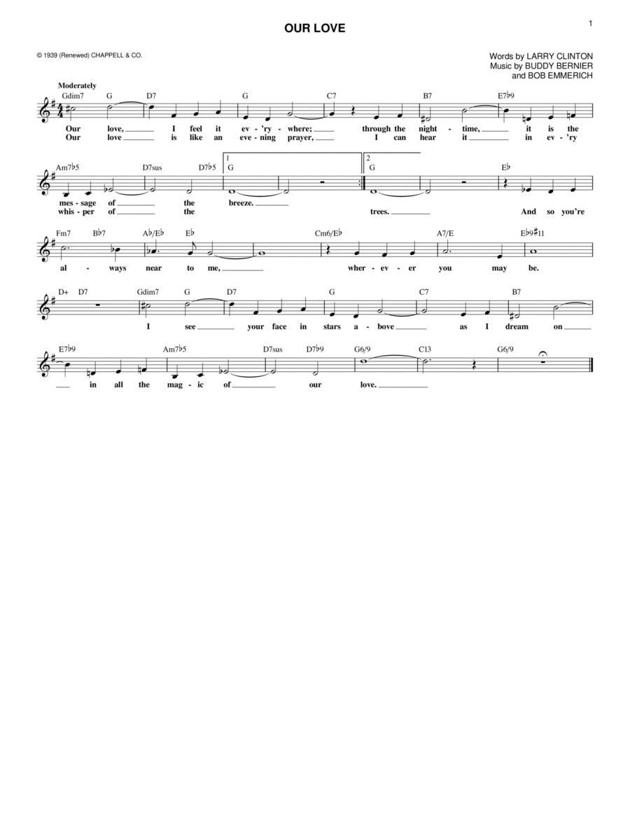 Our Love Piano scores gallery preview page 1