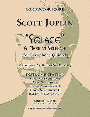 Book cover for Joplin - “Solace” - A Mexican Serenade (for Saxophone Quintet SATTB)