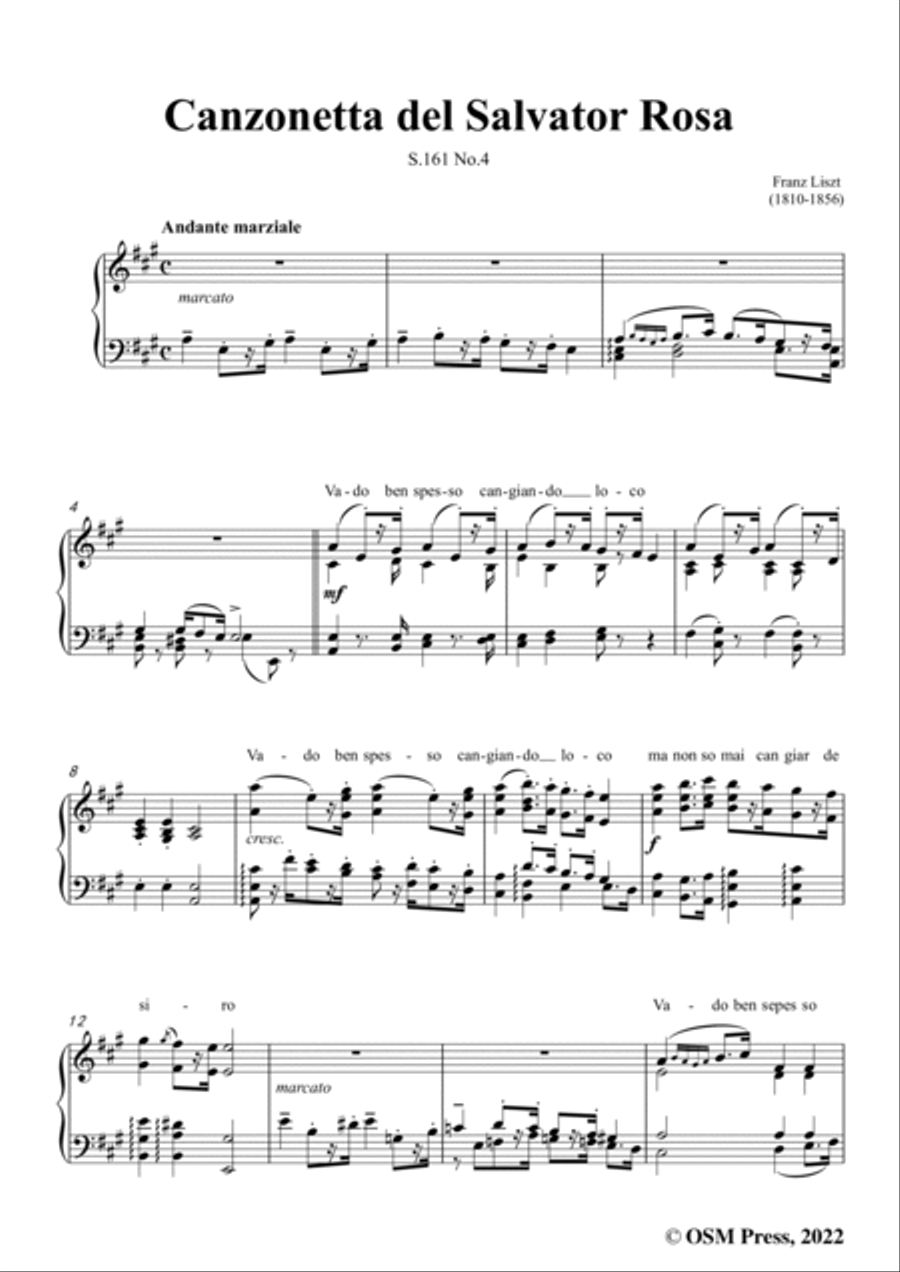 Liszt-Canzonetta del Salvator Rosa,S.161 No.3,from Annees de pelerinage II,S.161 Piano Solo scores gallery preview page 3