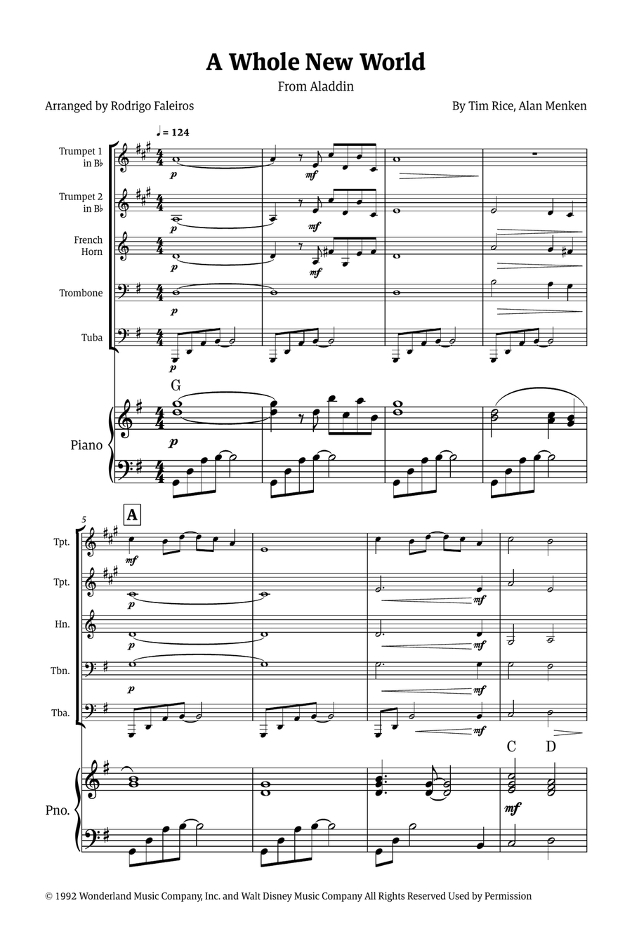 A Whole New World Small Ensemble scores gallery preview page 1