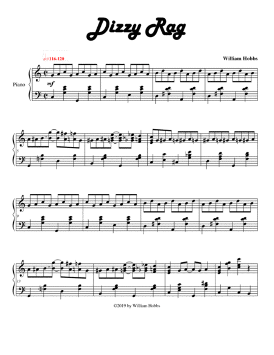 Dizzy Rag Etude Piano Method scores gallery preview page 2