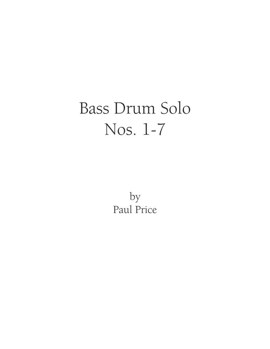 Bass Drum Solos 1-7 Percussion scores gallery preview page 1
