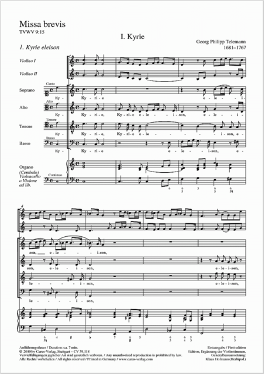Missa brevis Missa brevis 4-Part scores gallery preview page 2