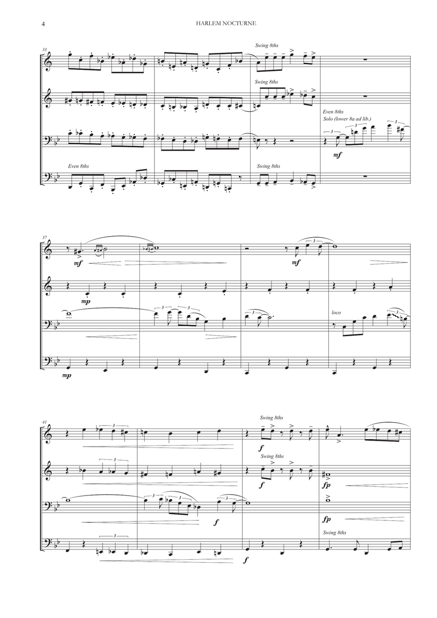 Harlem Nocturne Brass Ensemble scores gallery preview page 5