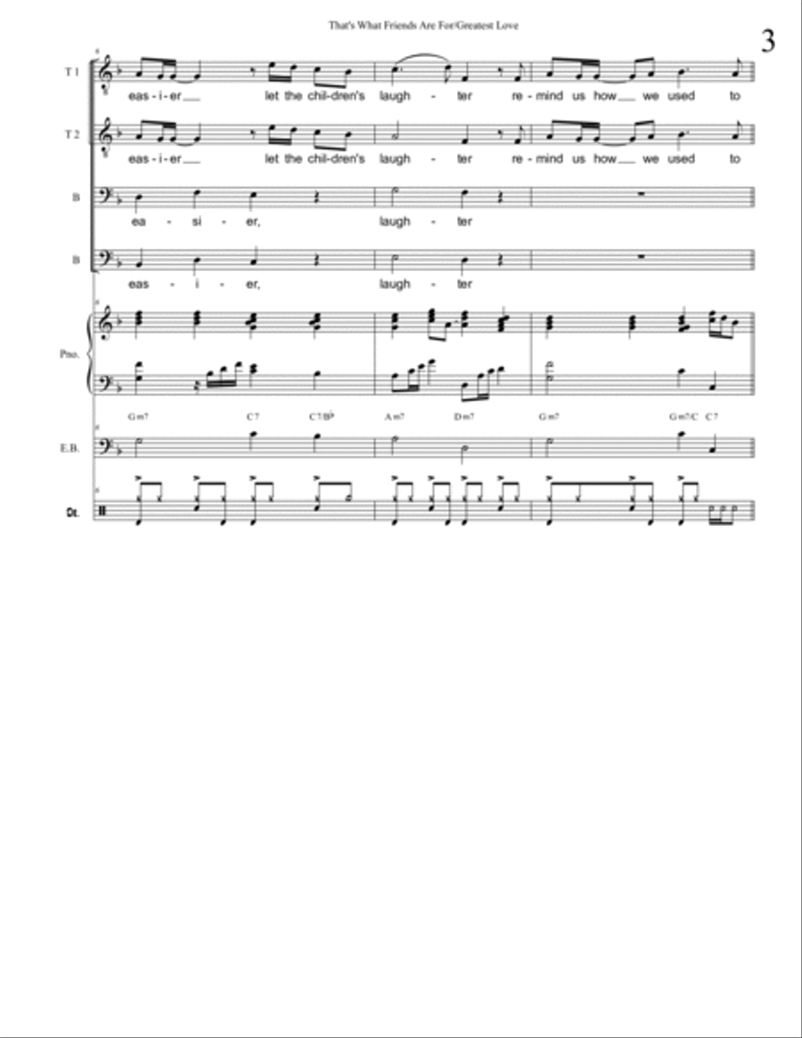 The Greatest Love Of All TTBB scores gallery preview page 3