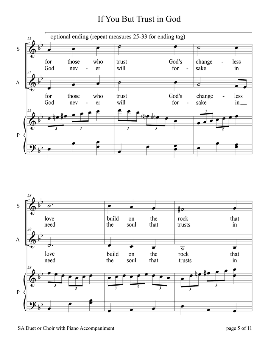 If You But Trust in God to Guide You (for SA Choir with Piano accompaniment) SA scores gallery preview page 5