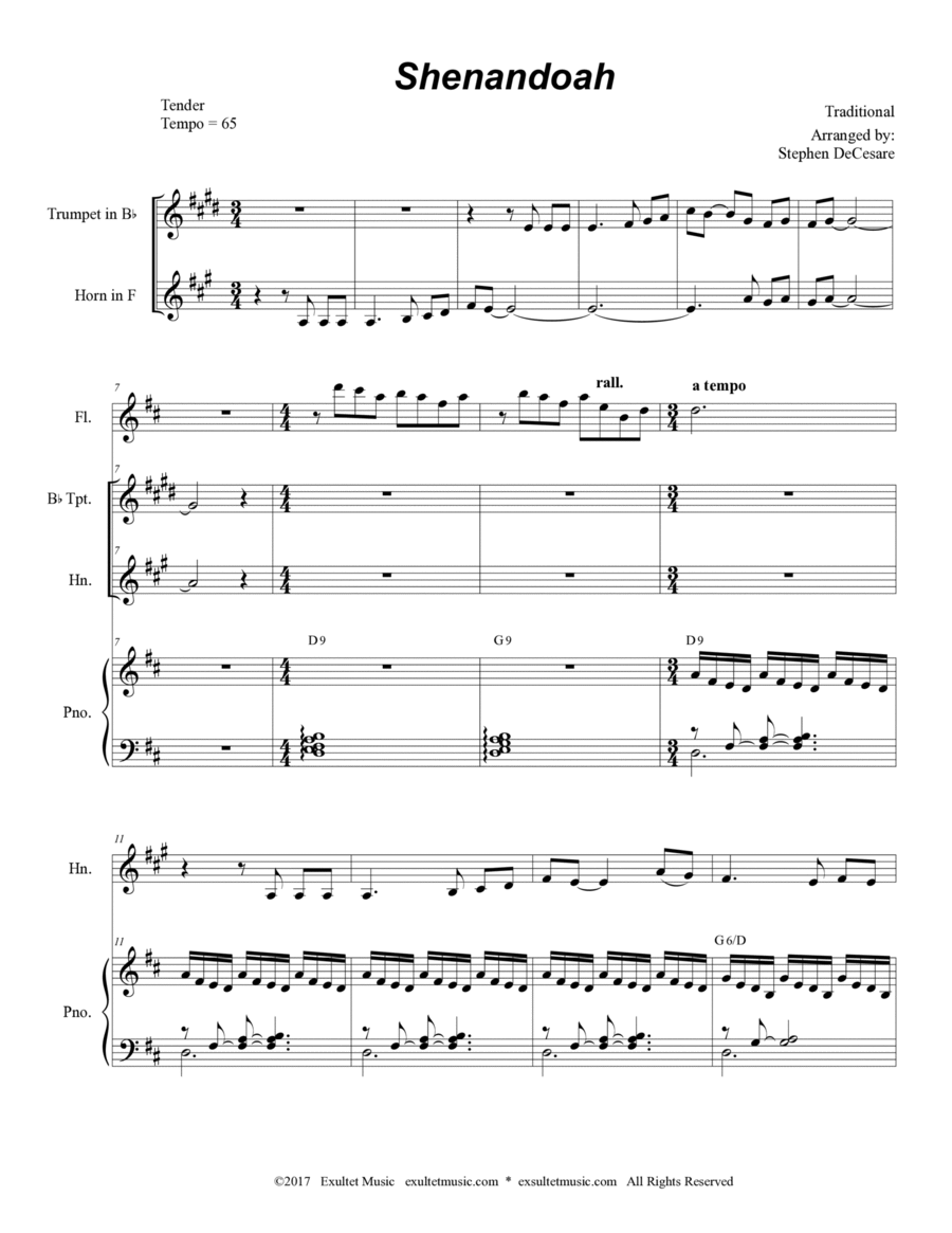 Shenandoah (Duet for Bb-Trumpet and French Horn) image number null