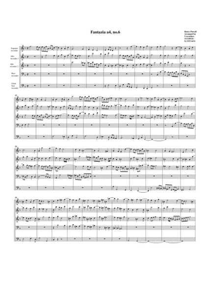 Fantazia no.6 (arrangement for 5 recorders (SAABgB))