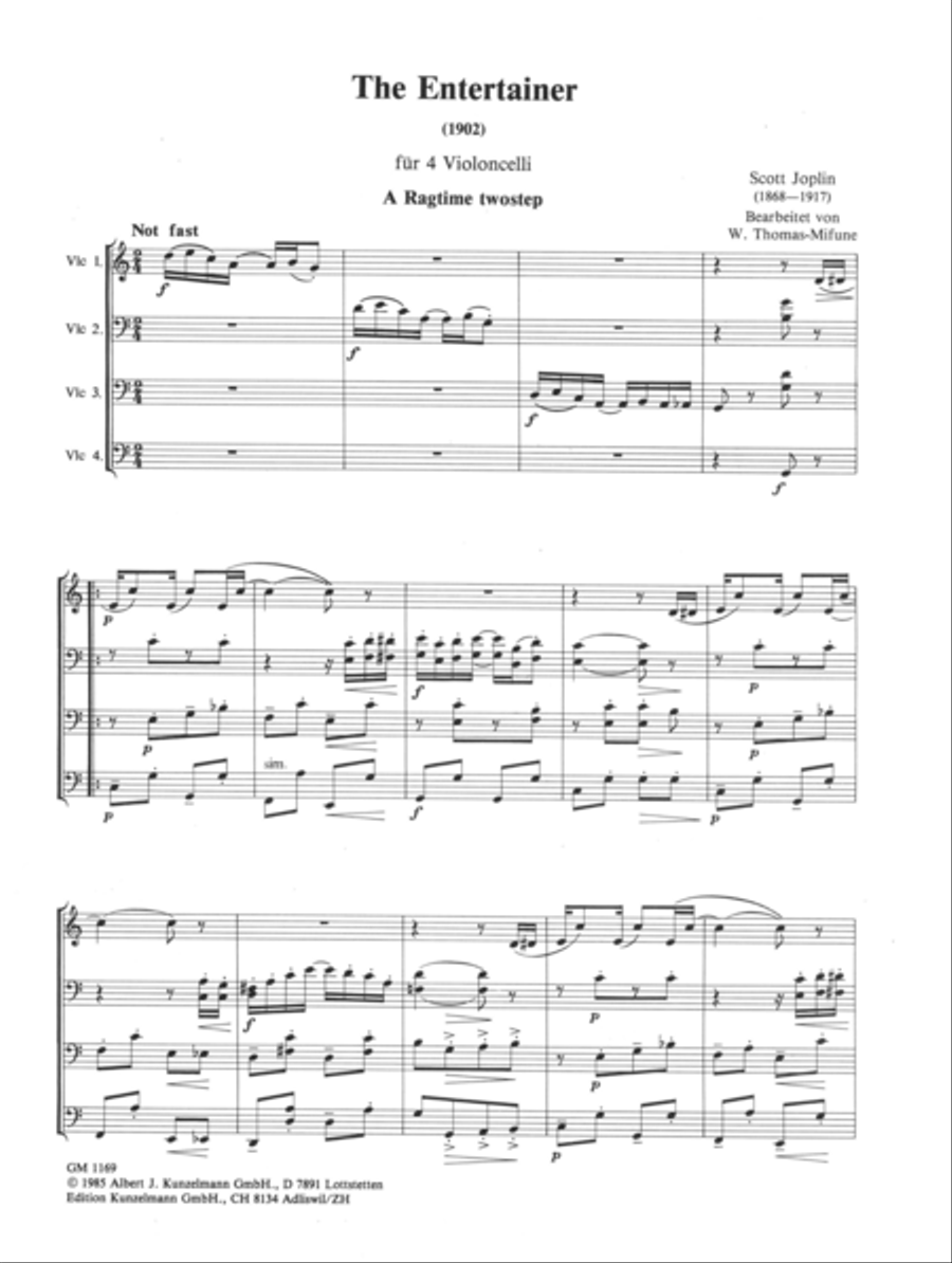 The entertainer Cello scores gallery preview page 2