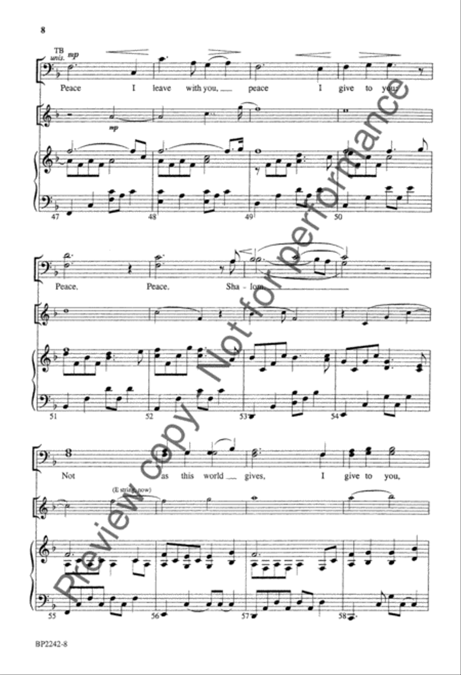 Shalom (SATB) 4-Part scores gallery preview page 9