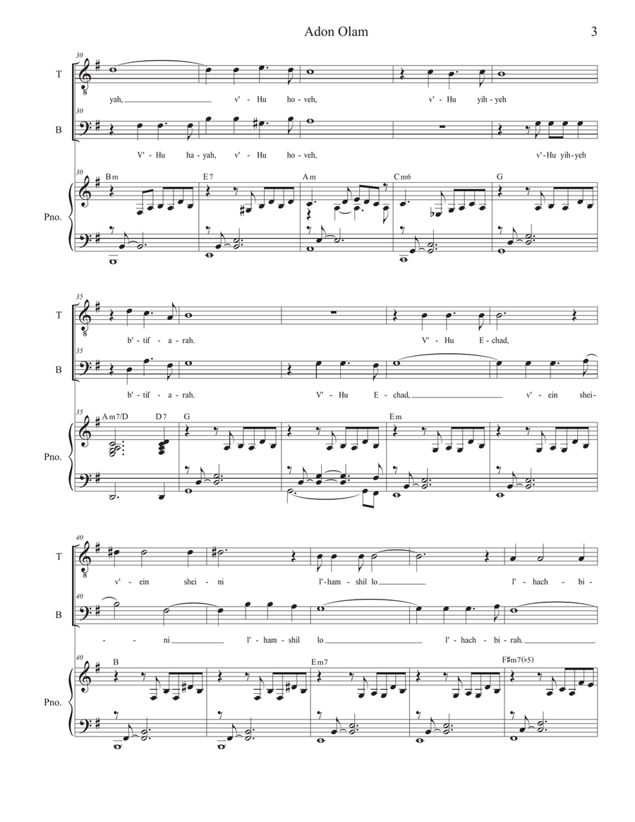 Adon Olam (2-part choir - (TB) TB scores gallery preview page 3