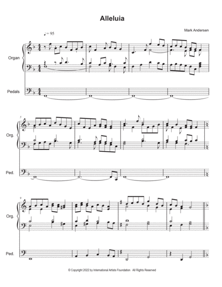 Alleluia for solo organ by Mark Andersen