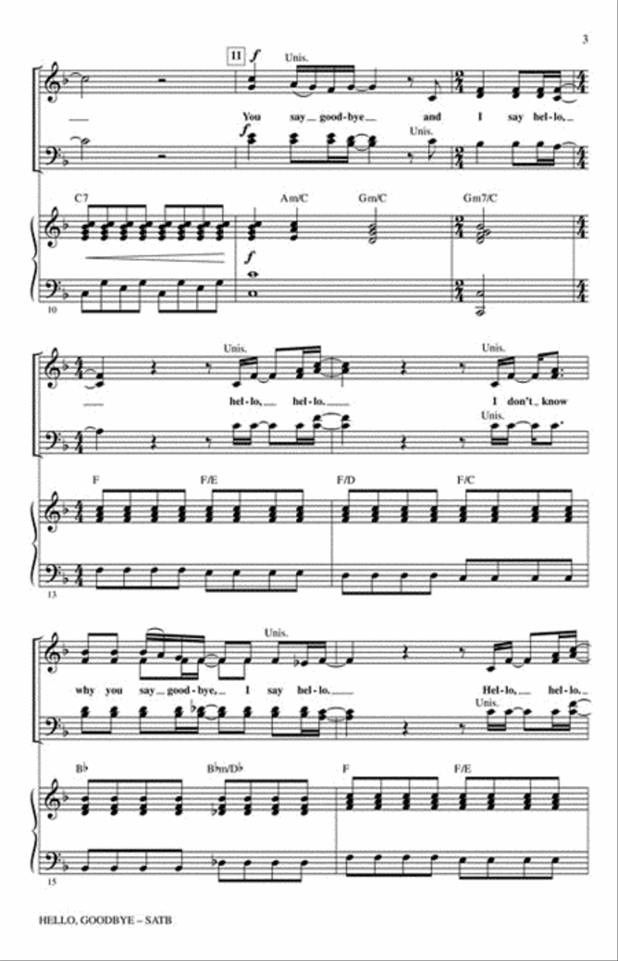 Hello, Goodbye 4-Part scores gallery preview page 3