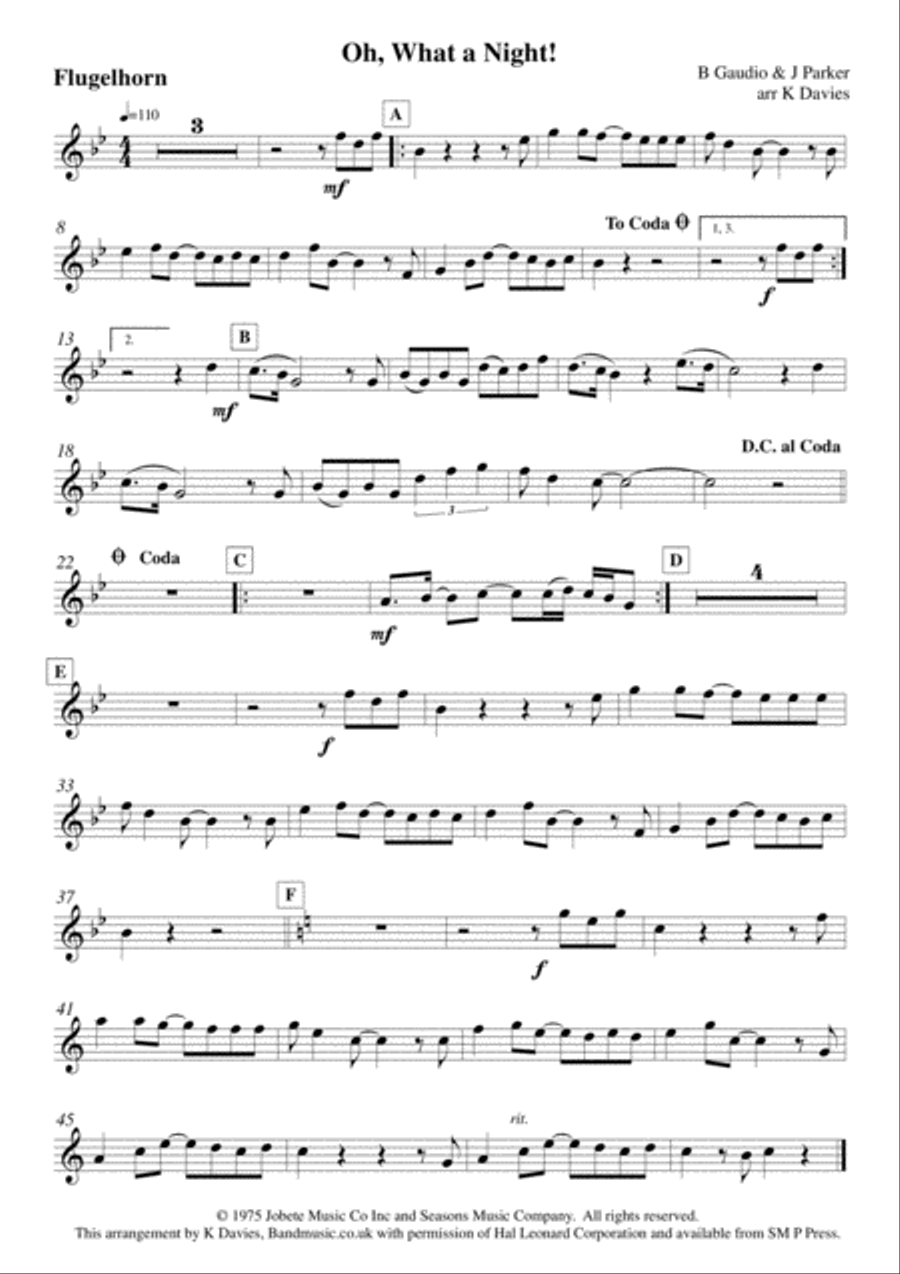 December 1963 (oh, What A Night) Small Ensemble scores gallery preview page 2