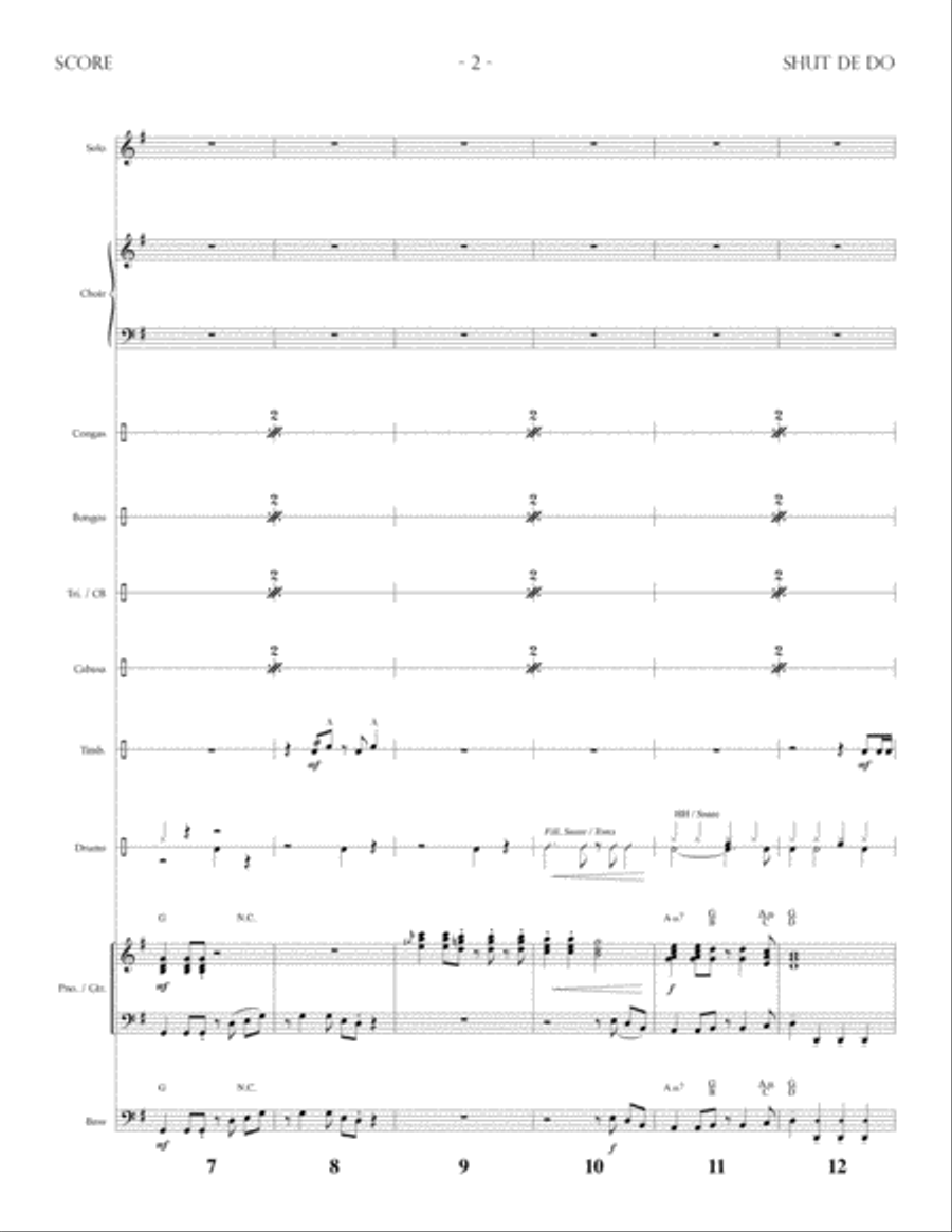Shut De Do - Rhythm Score and Parts Choir scores gallery preview page 3