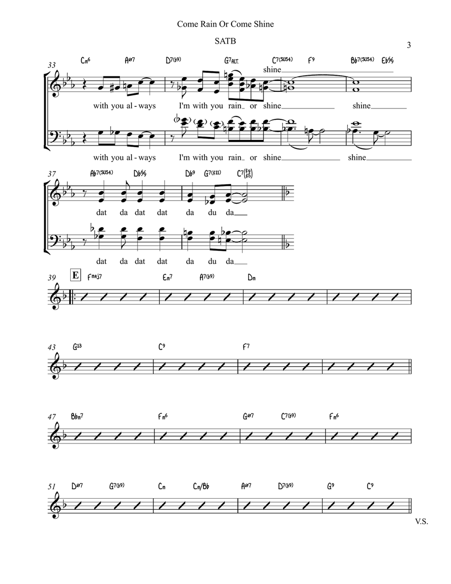 Come Rain Or Come Shine Come Rain Or Come Shine 4-Part scores gallery preview page 3