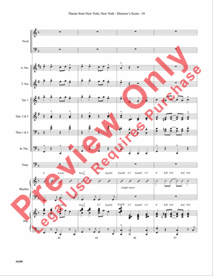 Theme from New York, New York Choir scores gallery preview page 11