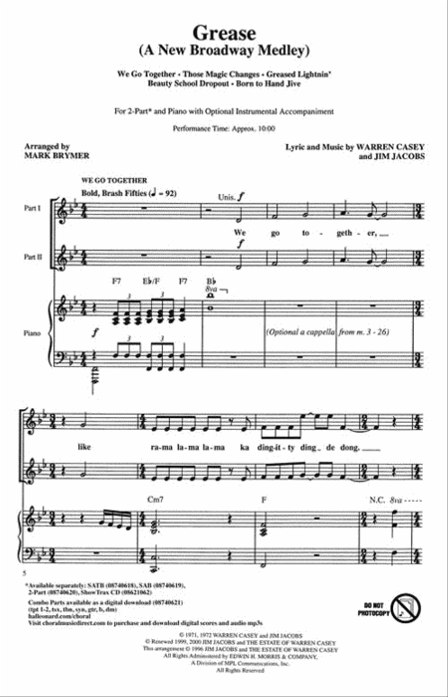 Grease (A New Broadway Medley) 2-Part scores gallery preview page 2