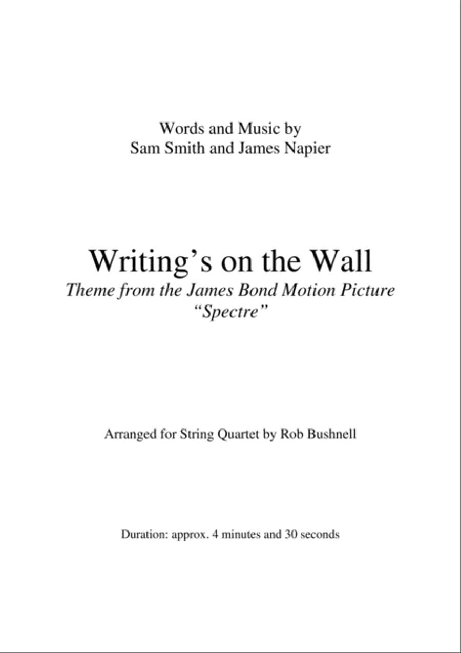 Writing's On The Wall from the film SPECTRE String Quartet scores gallery preview page 2
