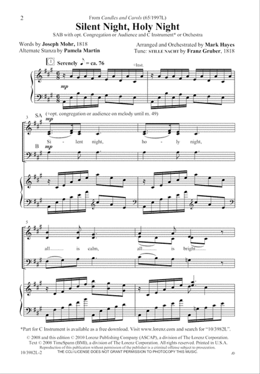 Silent Night, Holy Night Silent Night, Holy Night 3-Part scores gallery preview page 3