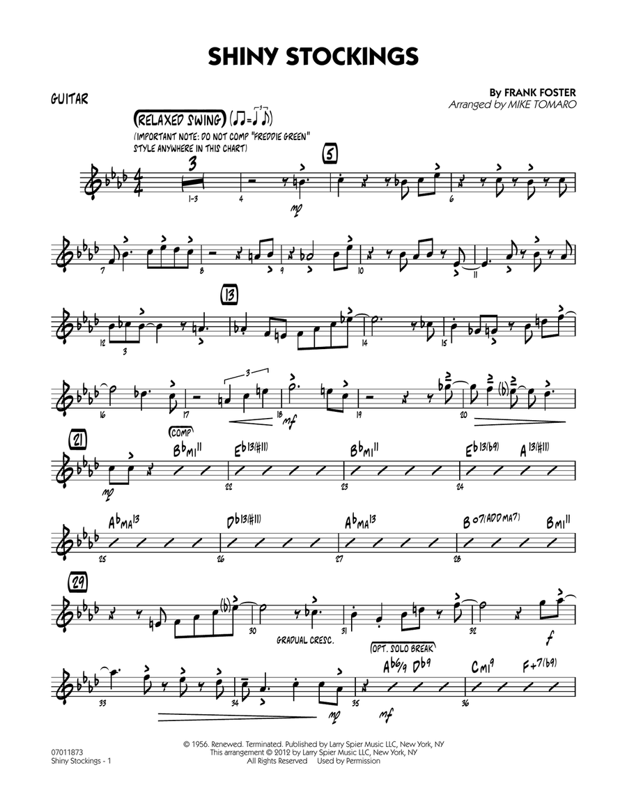 Shiny Stockings - Guitar Shiny Stockings - Guitar Jazz Ensemble scores gallery preview page 1
