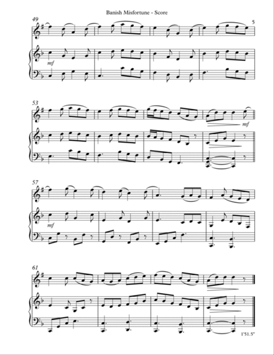 Banish Misfortune for Bb Clarinet & Harp B-Flat Clarinet scores gallery preview page 5