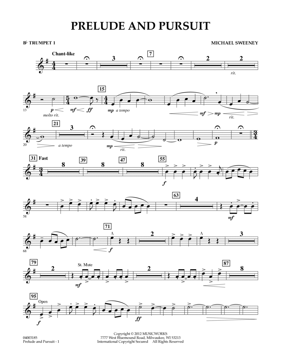 Prelude And Pursuit - Bb Trumpet 1