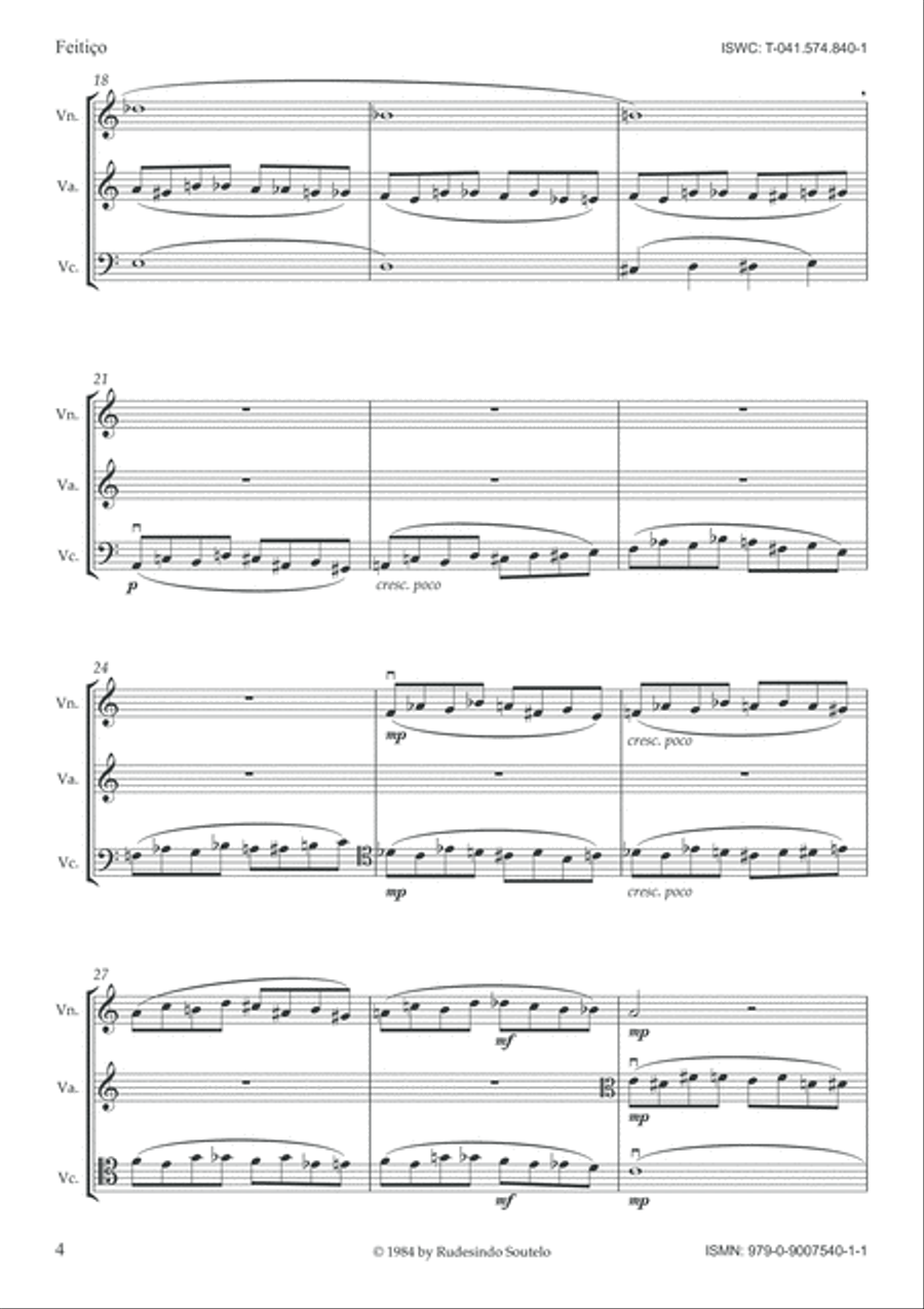 Feitiço - Bezauberung - Enchantment (Strings) String Trio scores gallery preview page 4