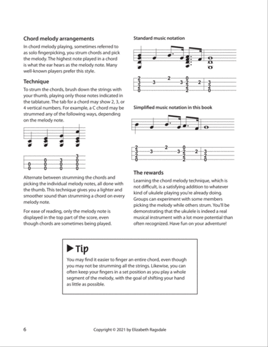 Ukulele Chord Melody Hymns for Low G String Tuning Ukulele scores gallery preview page 6