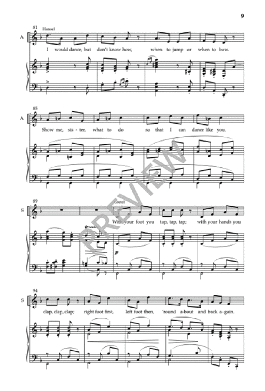 Hansel and Gretel Choral Suite I SA scores gallery preview page 10