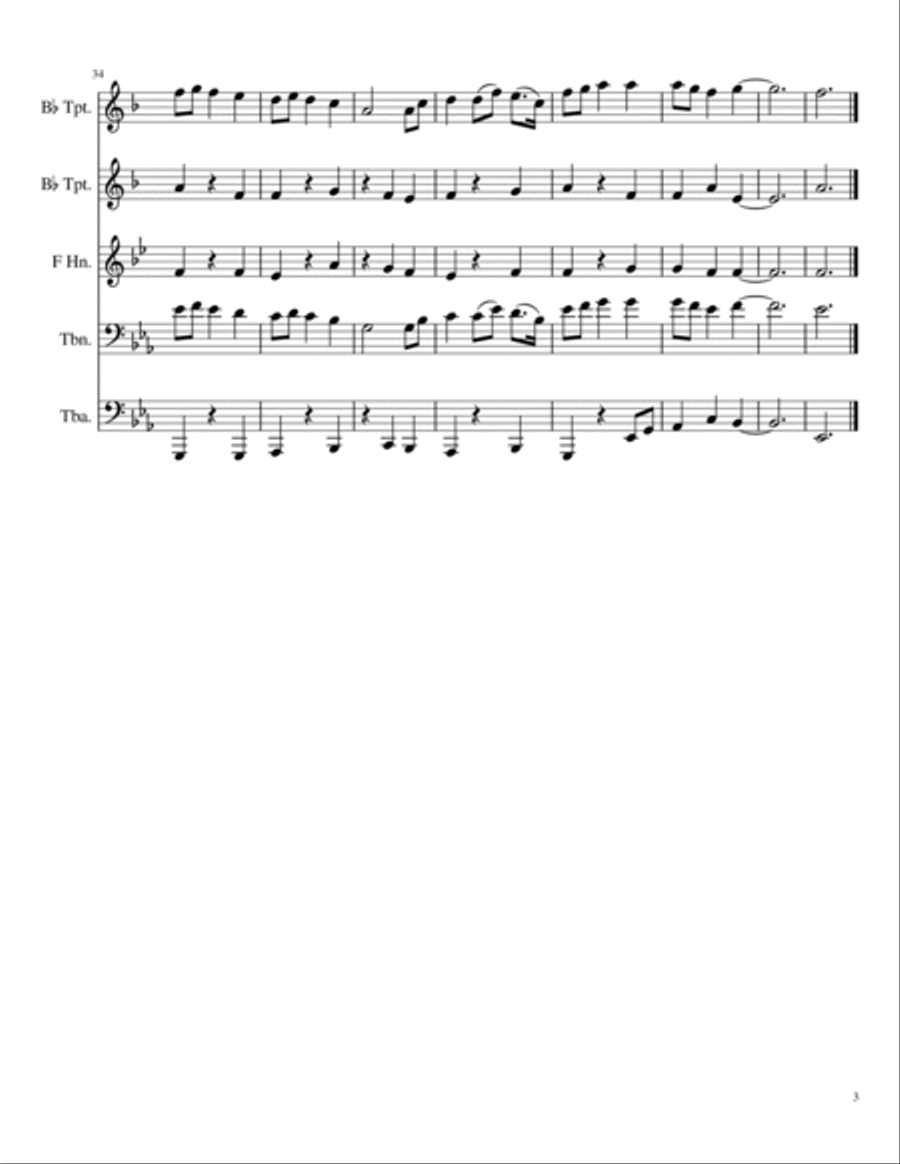 Jupiter for Brass Quintet Jupiter for Brass Quintet Brass Quintet scores gallery preview page 3