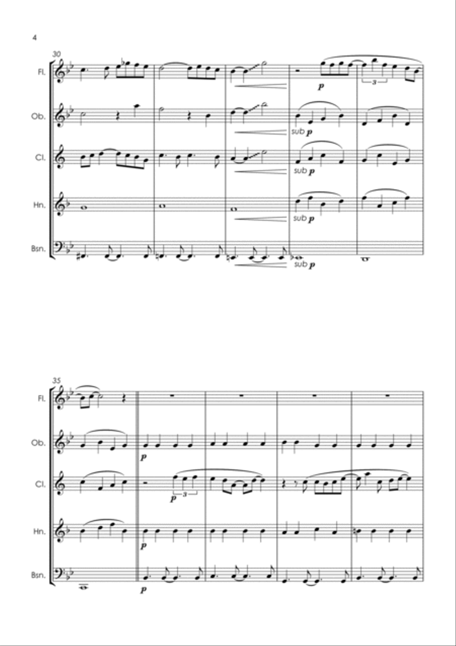 God Only Knows Woodwind Quintet scores gallery preview page 6