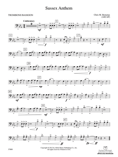 Sussex Anthem: 1st Trombone