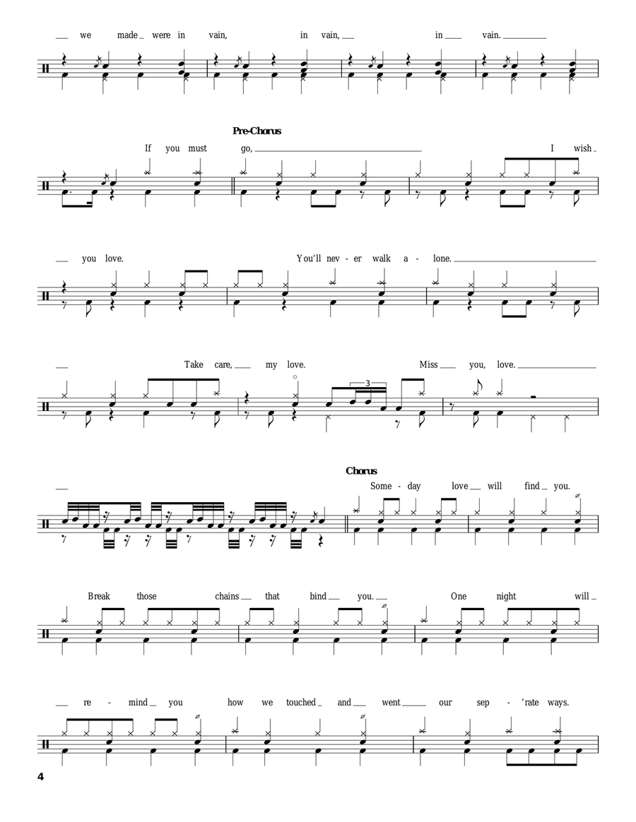 Separate Ways (Worlds Apart) Drum Set scores gallery preview page 4