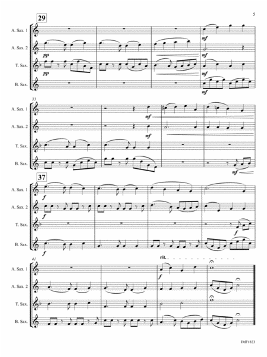 America the Beautiful Saxophone Quartet scores gallery preview page 5