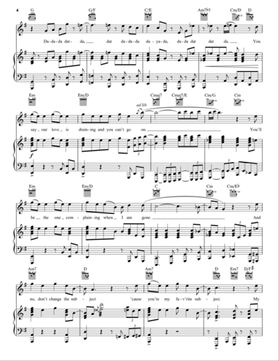 You'll Be Back (from Hamilton) Piano, Vocal, Guitar scores gallery preview page 4