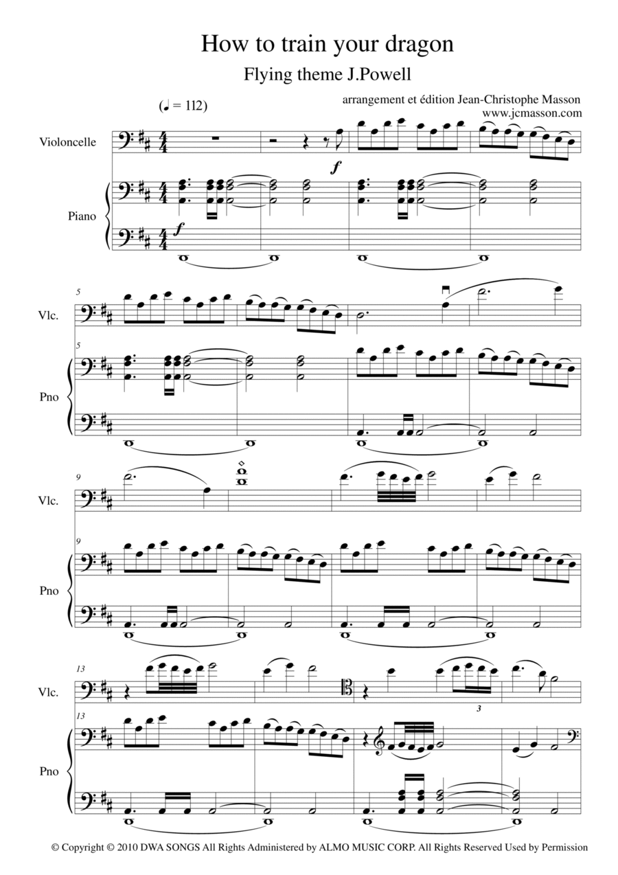 How To Train Your Dragon Cello Solo scores gallery preview page 1
