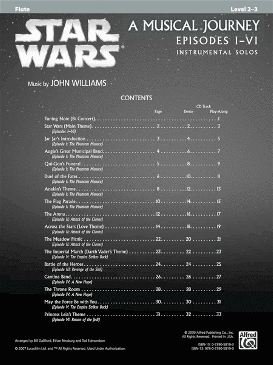 Star Wars I-VI Instrumental Solos - Flute Flute Solo scores gallery preview page 2