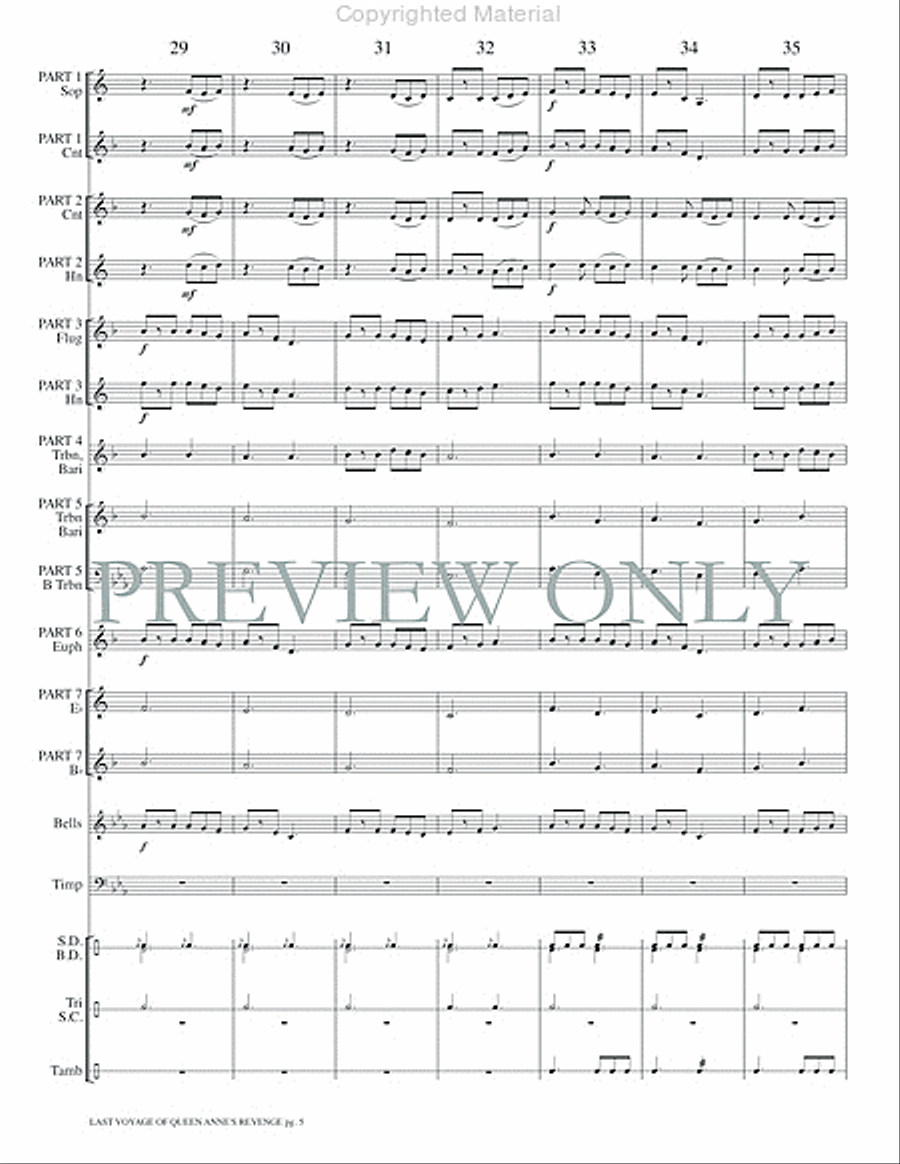 The Last Voyage of the Queen Anne's Revenge Concert Band scores gallery preview page 7