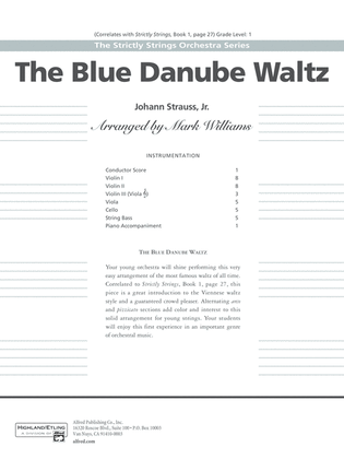 Book cover for The Blue Danube Waltz: Score