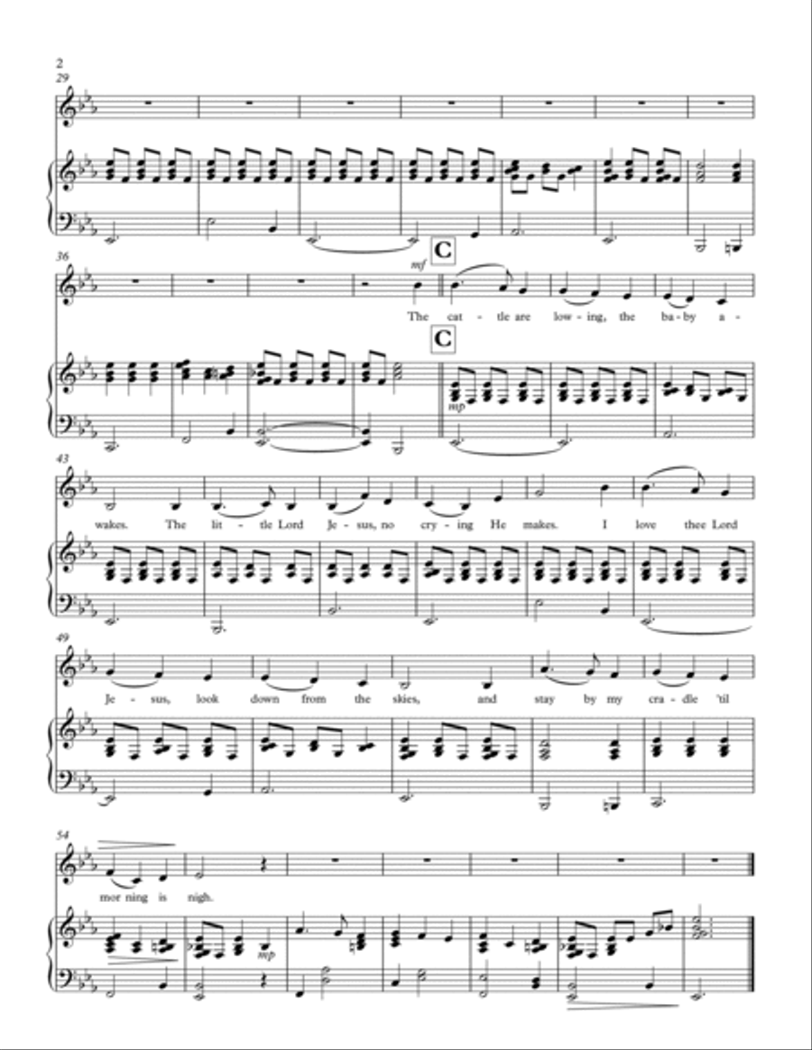 Away In A Manger for Voice & Alto Sax Duet with Piano Accompaniment Alto Saxophone scores gallery preview page 5