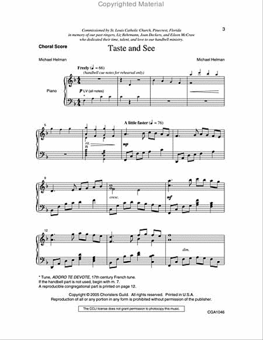 Taste and See 4-Part scores gallery preview page 3