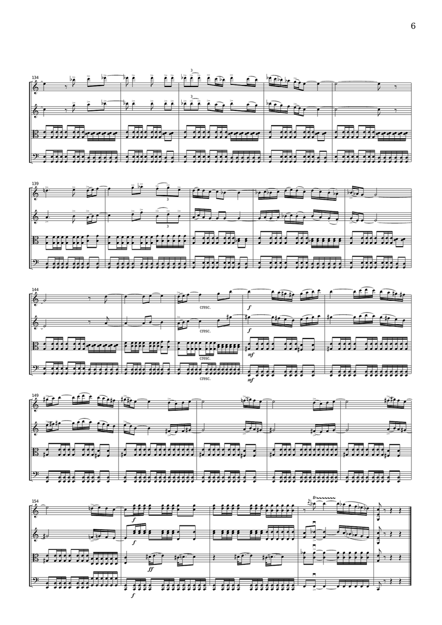 Ravel Bolero, for string quartet, CR302 String Quartet scores gallery preview page 6