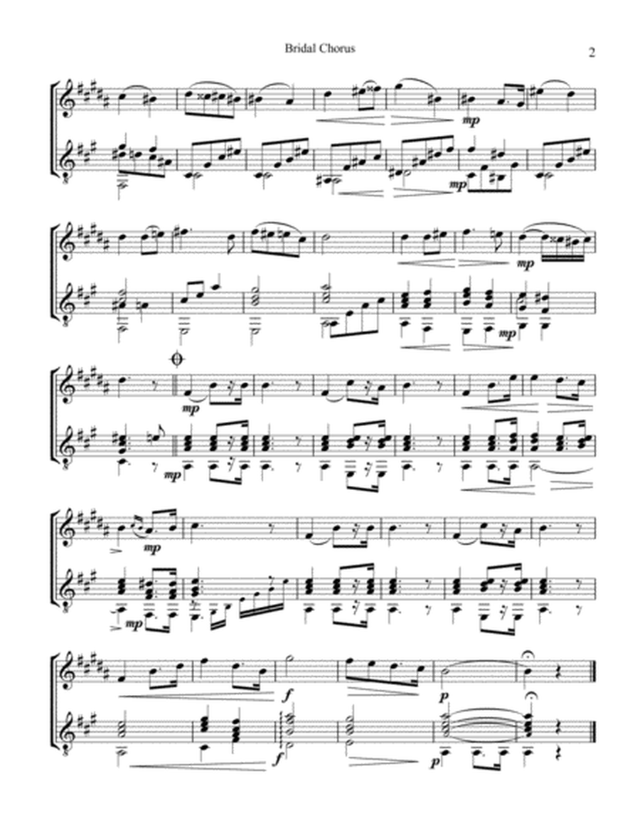 Bridal Chorus / Here Comes the Bride! for clarinet in Bb and guitar image number null