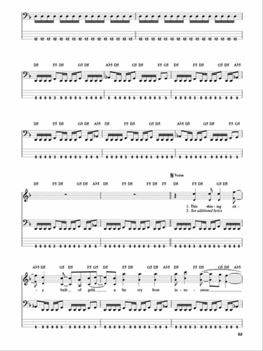 Avenged Sevenfold Bass Guitar Tablature scores gallery preview page 5