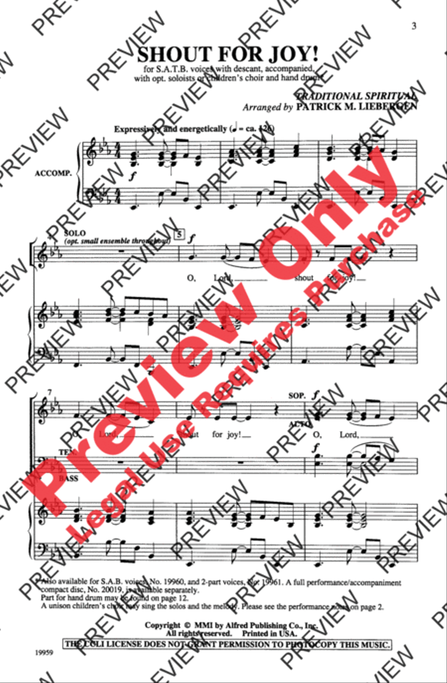 Shout for Joy! 4-Part scores gallery preview page 3