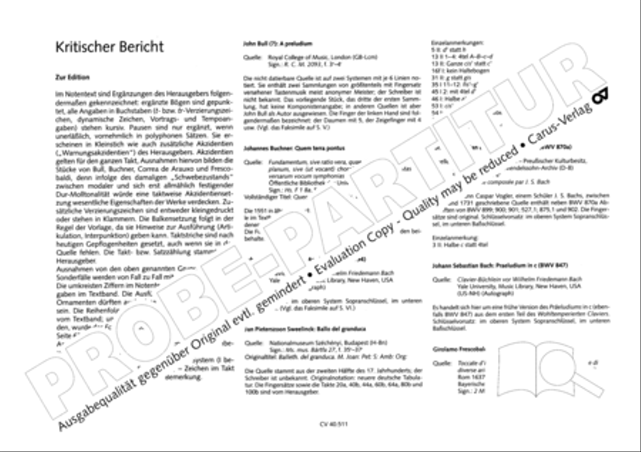 Orgelwerke des 16.-18. Jahrhunderts