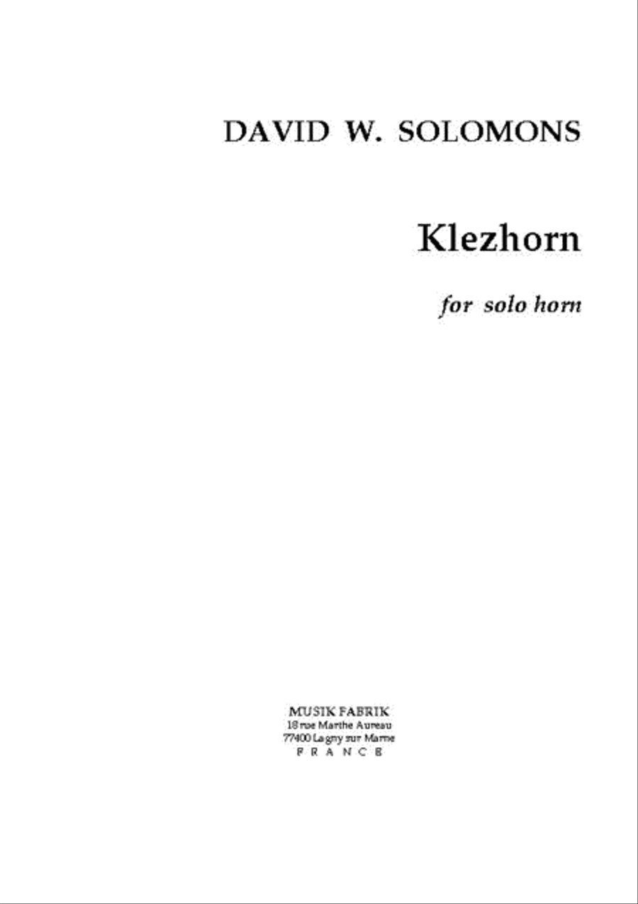 Klezhorn Horn scores gallery preview page 1
