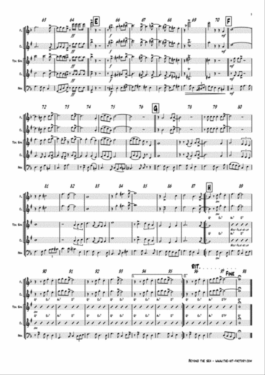 Beyond The Sea Woodwind Trio scores gallery preview page 3